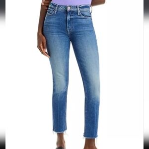 Mother The Dazzler Mid Rise Ankle Fray Jeans Denim